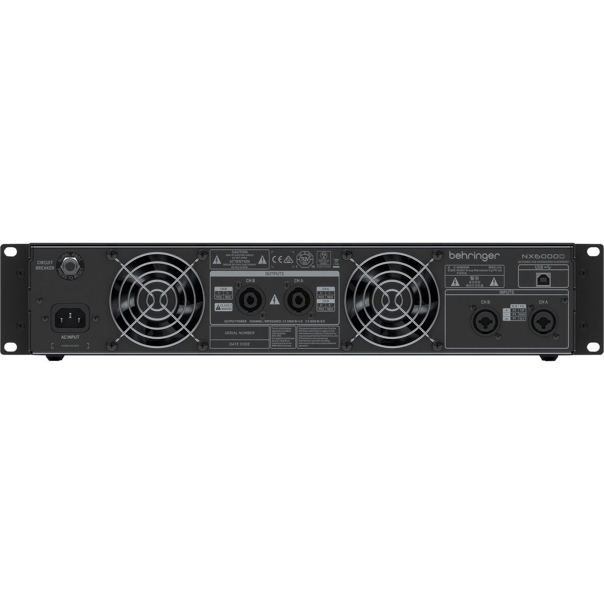 Behringer NX6000D Ultra Lightweight Class D 6000W Power Amplifier with DSP